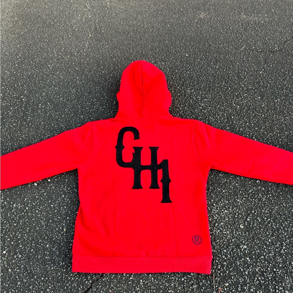 Adult hoodie Red or Black with Bold Appliqué Logo CHICAGO